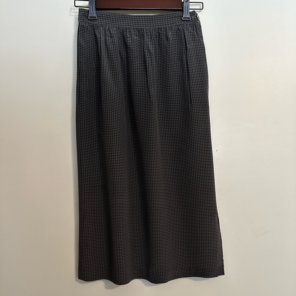 Vintage Carole Little St-Tropez W Silk Black/Gray Houndstooth 2-Piece Dress Sz 6 - Picture 11 of 16